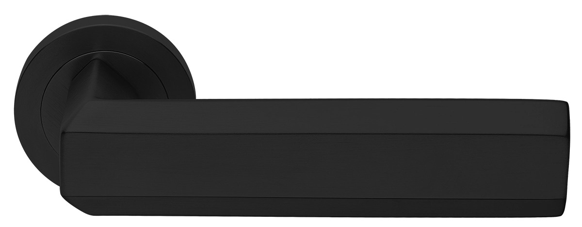 Ручка дверная HARMONY R2 NERO раздельная на круглой розетке, цвет - черный фото купить Астрахань