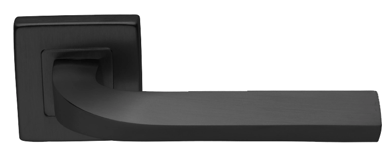 Ручка дверная TENDER S3 NERO раздельная на квадратной розетке, цвет - черный фото купить Астрахань