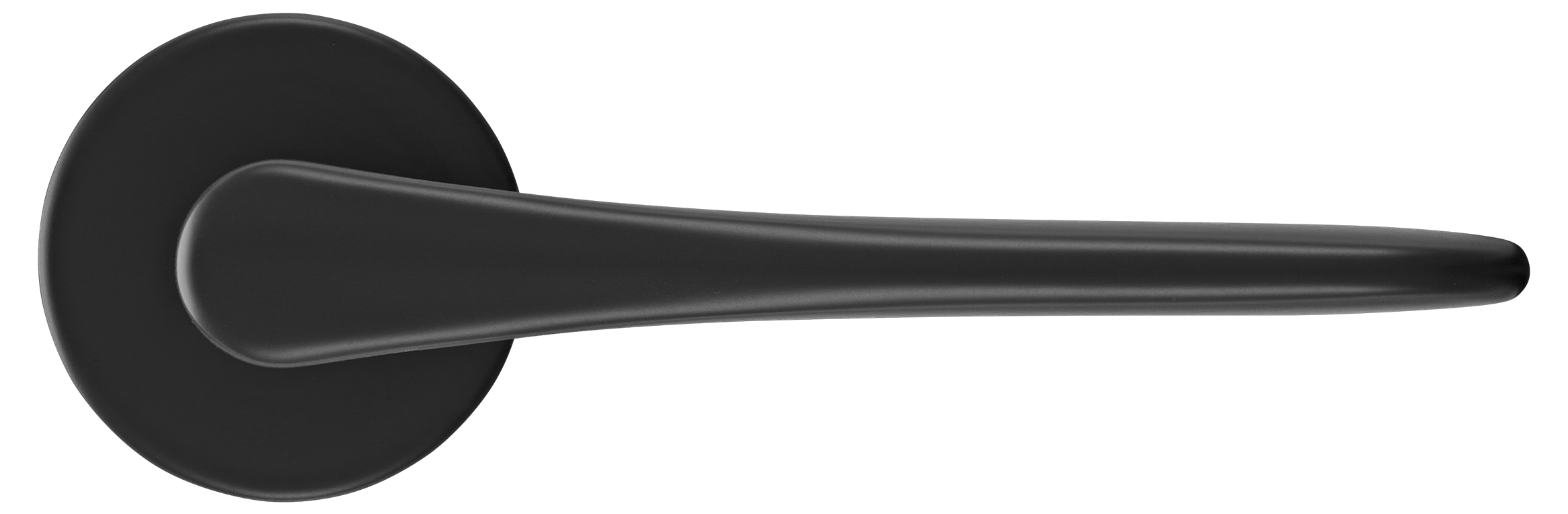 Ручка дверная AULA R5 NERO-ST на круглой розетке 7мм, цвет -  черный soft-touch фото 2 Ручка дверная AULA R5 NERO-ST на круглой розетке 7мм, цвет -  черный soft-touch фото купить в Астрахани