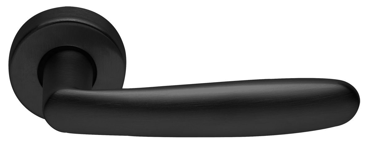 Ручка дверная IMOLA R2 NERO раздельная на круглой розетке, цвет - черный фото купить Астрахань