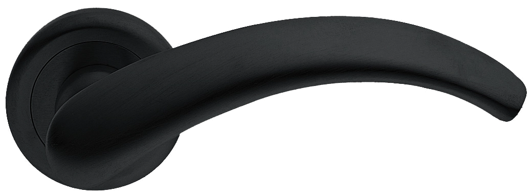 Ручка дверная ARCH R4 NERO раздельная на круглой розетке, цвет - черный фото купить Астрахань
