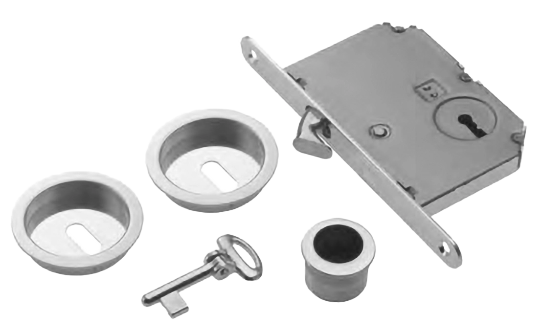 Комплект ручек для раздвижной двери ART.54/B CSA с пальчиковой ручкой, замком и ключом, цвет - матовый хром фото 1 Комплект ручек для раздвижной двери ART.54/B CSA с пальчиковой ручкой, замком и ключом, цвет - матовый хром фото купить Астрахань