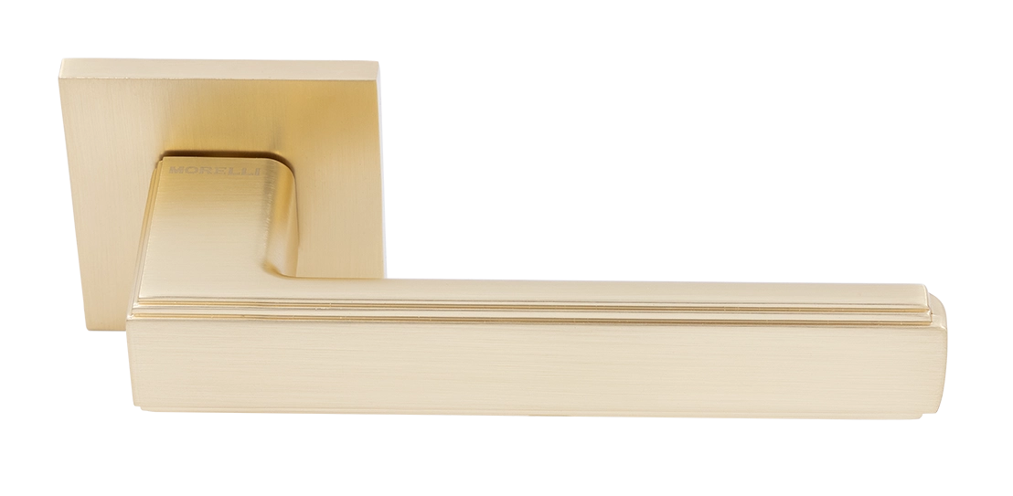 Ручка дверная MH-64-S6 MSG STEPS на квадратной розетке 6 мм, цвет матовое сатинированное золото фото купить Астрахань
