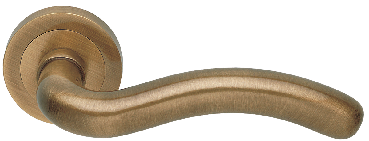 Ручка дверная SNAKE R2 BGO раздельная на круглой розетке, цвет - матовая бронза фото купить в Астрахани