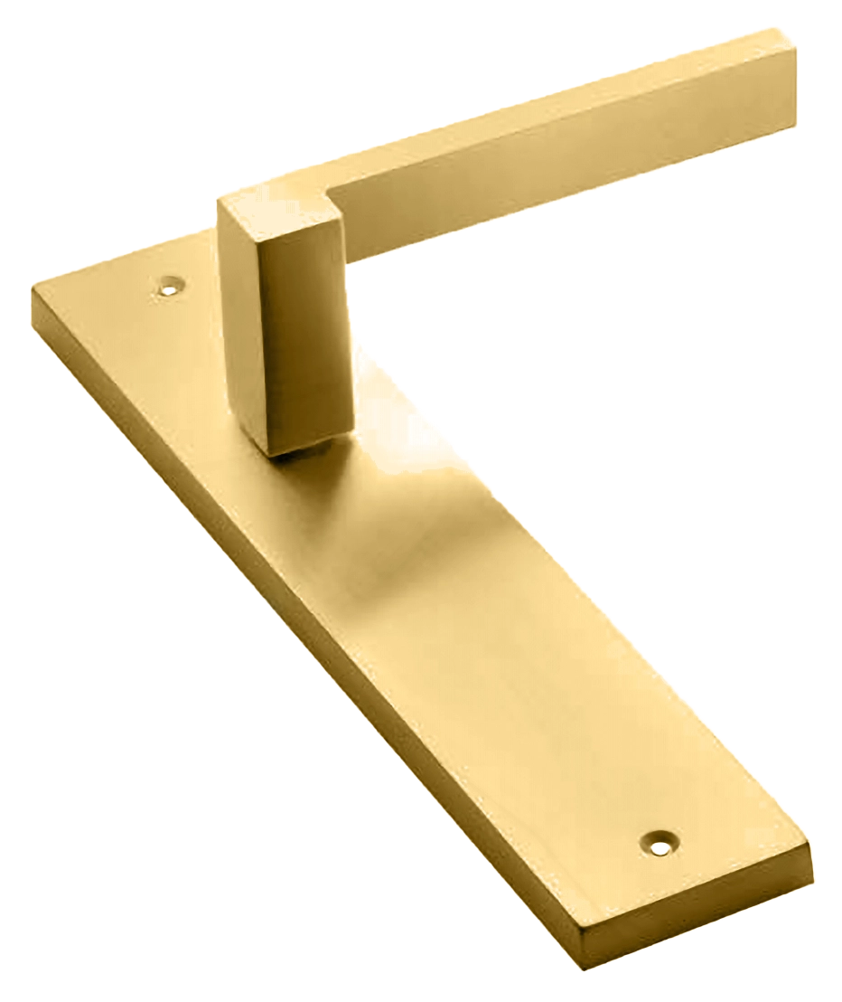 Ручка дверная на планке STONE PL OSA, цвет матовое золото, латунь фото купить в Астрахани