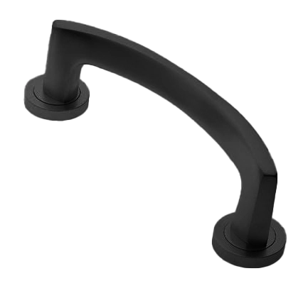 Ручка-скоба дверная WIND PH NERO на круглой розетке, цвет черный, латунь фото morelli Астрахань