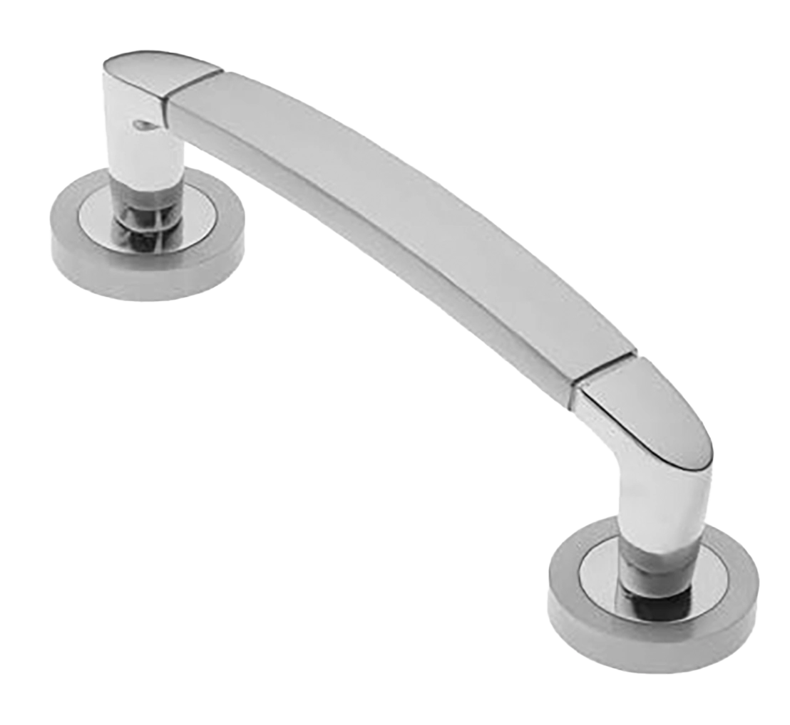 Ручка-скоба дверная SAIL PH CSA/CRO на круглой розетке, цвет матовый хром/хром, латунь фото купить в Астрахани