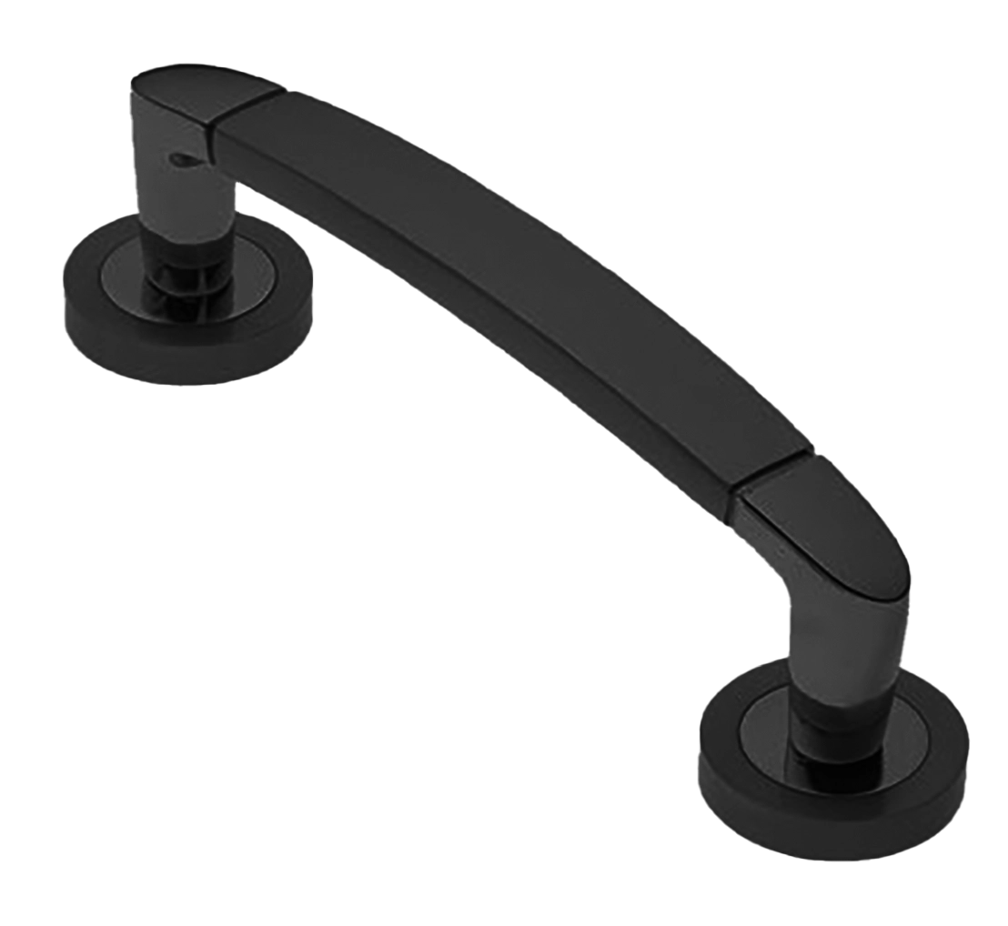 Ручка-скоба дверная SAIL PH NERO на круглой розетке, цвет черный, латунь фото купить в Астрахани