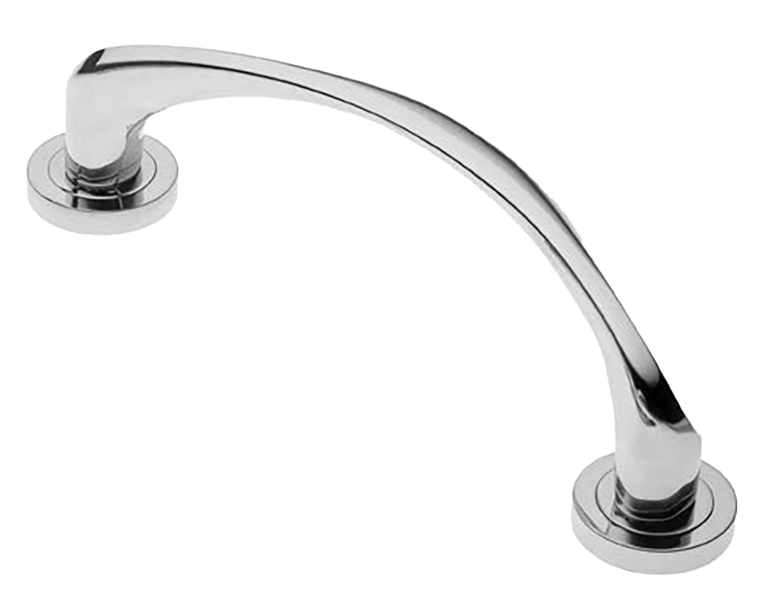 Ручка-скоба дверная COBRA PH CRO на круглой розетке, цвет хром, латунь фото купить в Астрахани