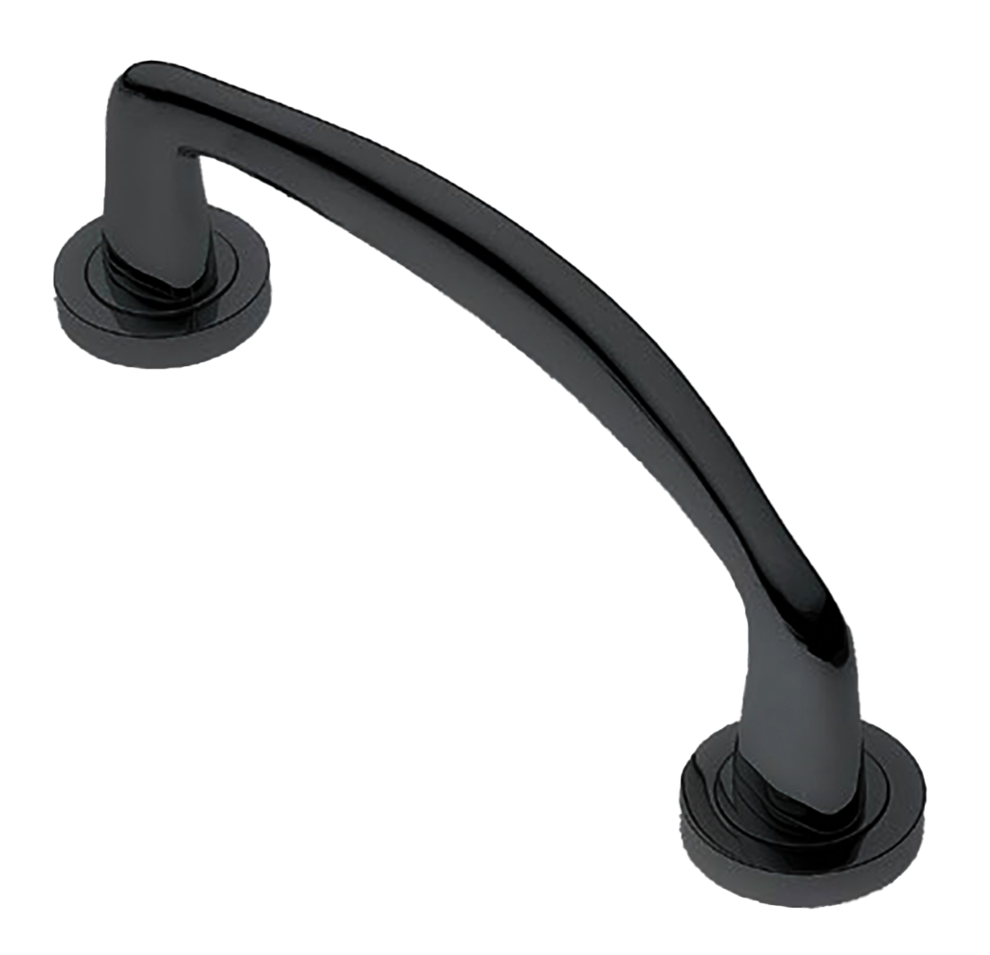 Ручка-скоба дверная COCKATOO PH NERO на круглой розетке, цвет черный, латунь фото купить в Астрахани