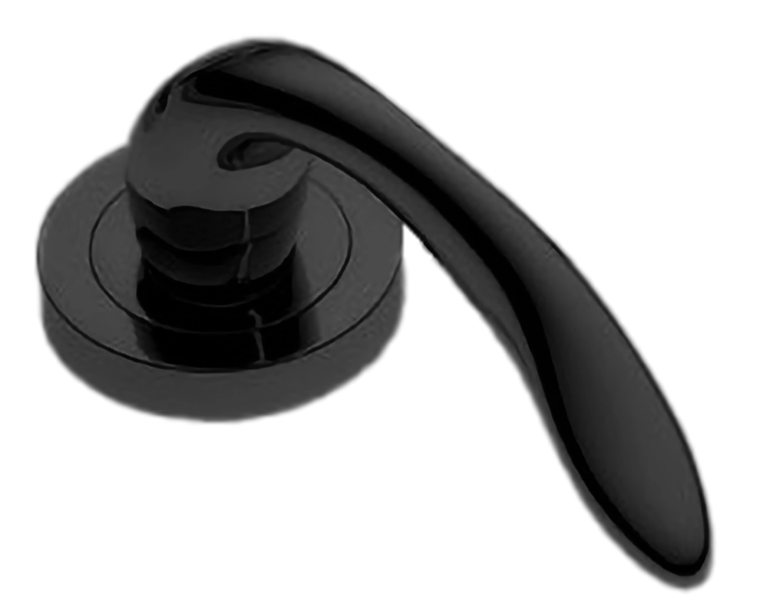 Ручка оконная LEON W1 NERO на прямоугольной розетке, цвет черный, латунь фото купить в Астрахани