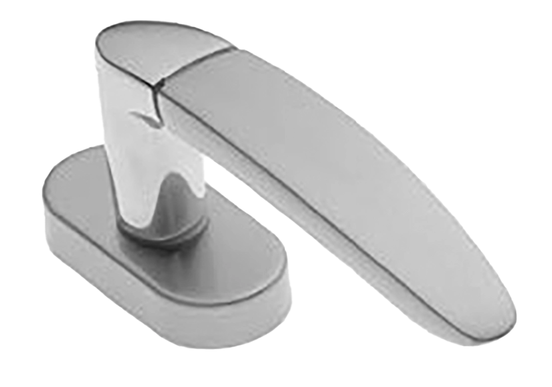 Ручка оконная SAIL W1 CSA/CRO на прямоугольной розетке, цвет матовый хром/хром, латунь фото купить в Астрахани