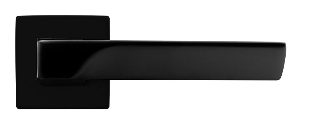 Ручка дверная FIORD S5 NERO-ST на квадратной розетке цвет черный soft-touch, ЦАМ фото купить в Астрахани