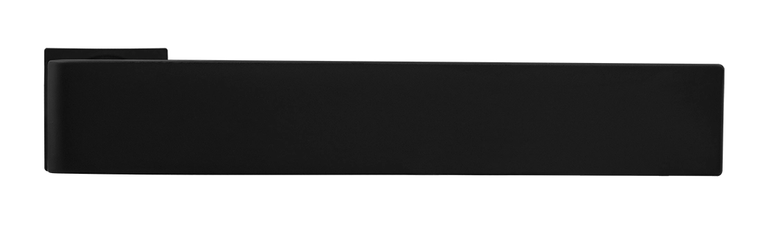 Ручка дверная HORIZONT-SM NERO-ST с невидимой квадратной розеткой, цвет черный soft-touch, ЦАМ фото купить в Астрахани