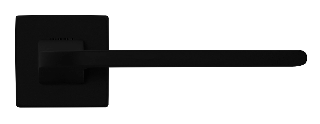 Ручка дверная SPUTNIK S5 NERO-ST на квадратной розетке, цвет черный soft-touch, ЦАМ фото купить в Астрахани