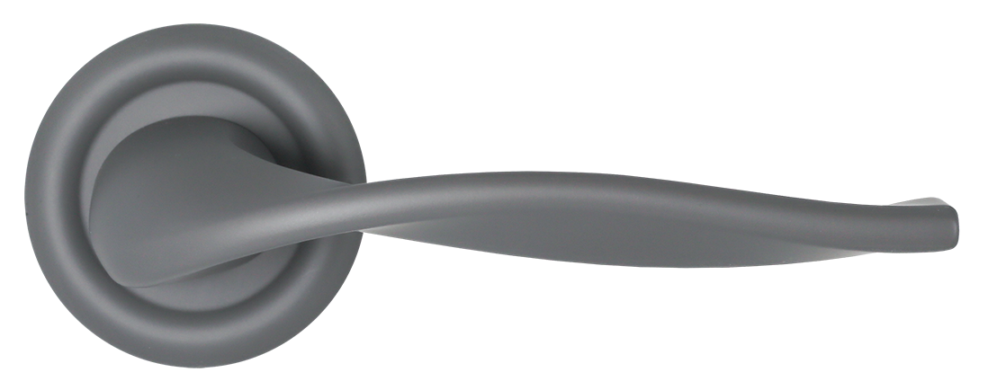 Ручка дверная SKYSCRAPER R7 SSW на круглой розетке, цвет Стокгольмский снегопад/Stockholm Snowfall фото купить в Астрахани