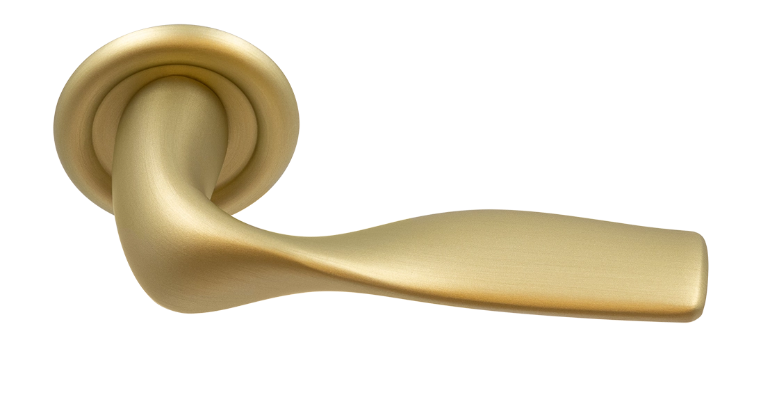 Ручка дверная LVB R7 AH на круглой розетке, цвет Осенний мёд/Autumn Honey фото купить Астрахань