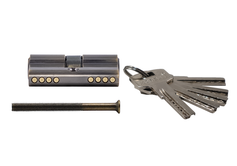 Ключевой цилиндр высокой секретности HS 50C AB (50мм), цвет античная бронза фото купить в Астрахани