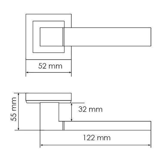Комплект дверных ручек MH-28 BL-S + сантехническая завертка MH-WC-S BL + защёлка бесшумная 1895P BL + петли врезные универсальные MSN 100X70X2.5-4BB BL (2шт), цвет черный фото купить в Астрахани