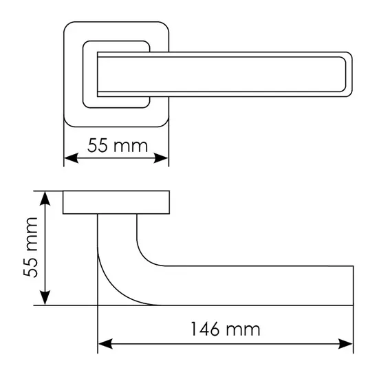 Комплект дверных ручек MH-46 SC/W-S55 + завертка сантехническая MH-WC-S55 SC/CP, цвет хром фото купить в Астрахани