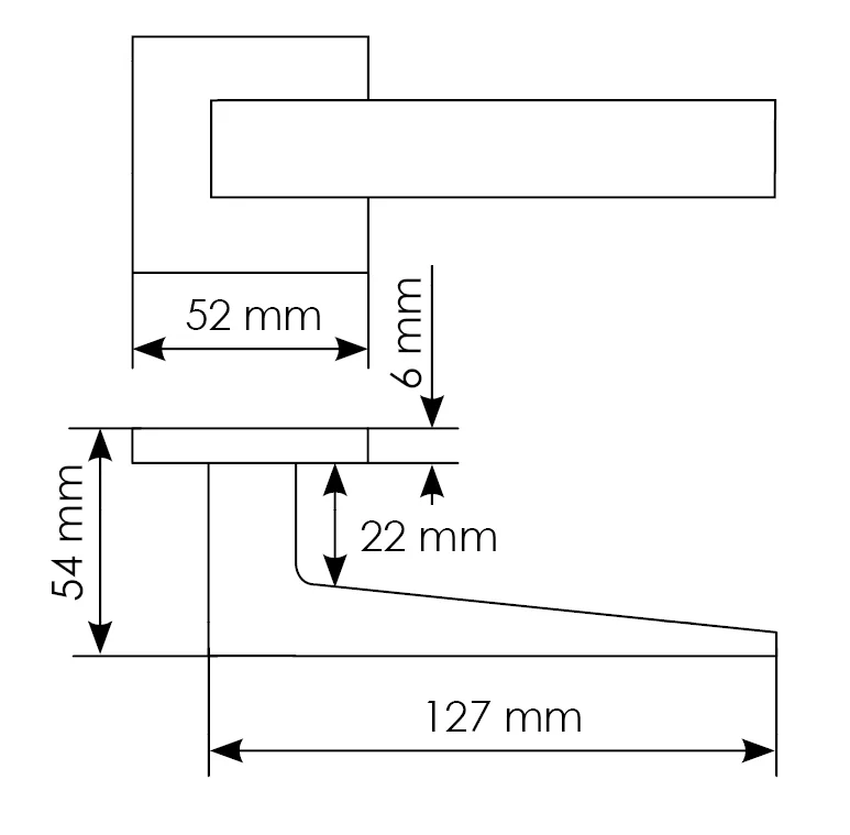 Комплект дверных ручек MH-54-S6 GR + завертка сантехническая MH-WC-S6 GR, цвет графит фото купить в Астрахани