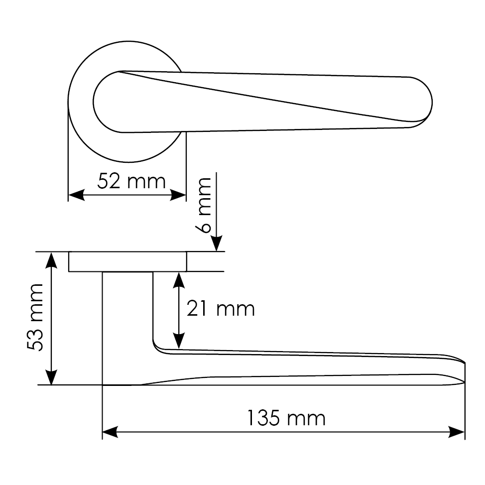 Комплект дверных ручек MH-58-R6 SC + сантехническая завертка MH-WC-R6 SC + защёлка бесшумная M1895 SC + петли врезные универсальные MSN 100X70X2.5-4BB SC (2шт), цвет матовый хром фото купить в Астрахани