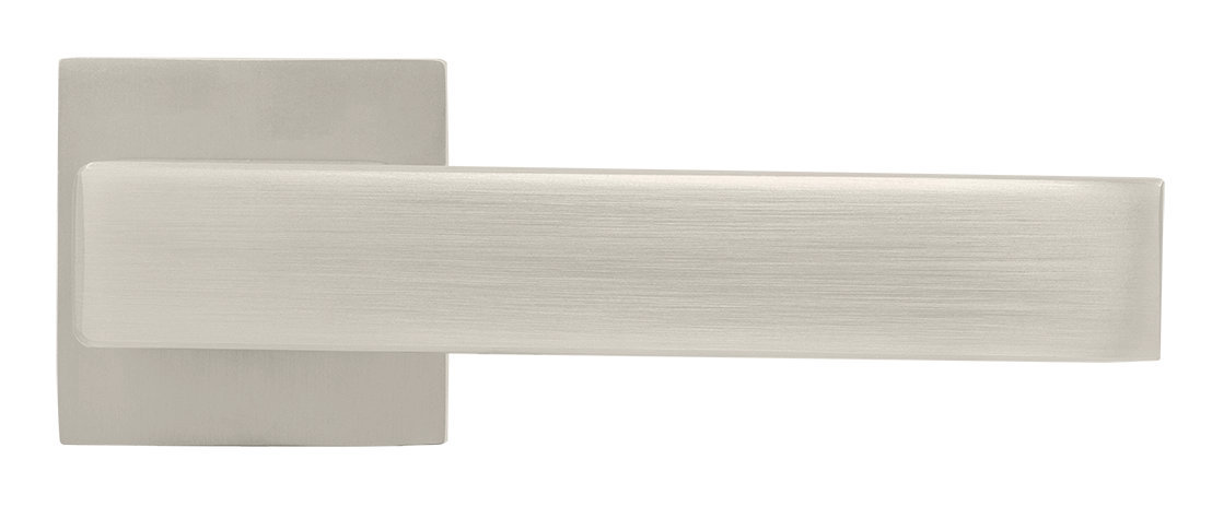 Ручка дверная LOT MH-56-S6 MSN раздельная на квадратной розетке 6 мм, цвет матовый сатинированный никель, ЦАМ фото купить в Астрахани