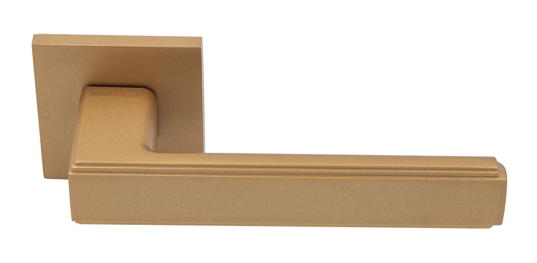 Ручка дверная MH-64-S6 FTG STEPS на квадратной розетке 6 мм, цвет матовое итальянское золото фото купить Астрахань