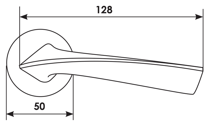 Ручка дверная COMETA R5 NIS раздельная на круглой розетке, цвет - матовый никель, ЦАМ фото купить в Астрахани