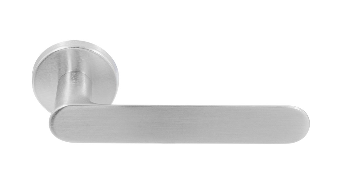 Ручка дверная LE BOAT R5 CSA раздельная на круглой розетке, цвет матовое матовый хром, латунь фото купить Астрахань