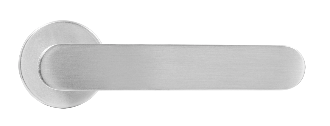 Ручка дверная LE BOAT R5 CSA раздельная на круглой розетке, цвет матовое матовый хром, латунь фото купить в Астрахани