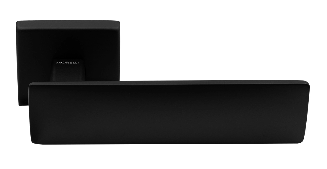 Ручка дверная SPACE S5 NERO-ST на квадратной розетке