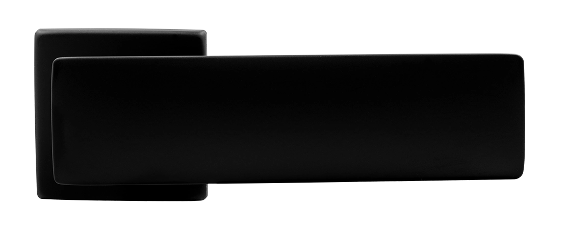 Ручка дверная SPACE S5 NERO-ST на квадратной розетке, цвет черный soft-touch, ЦАМ фото купить в Астрахани