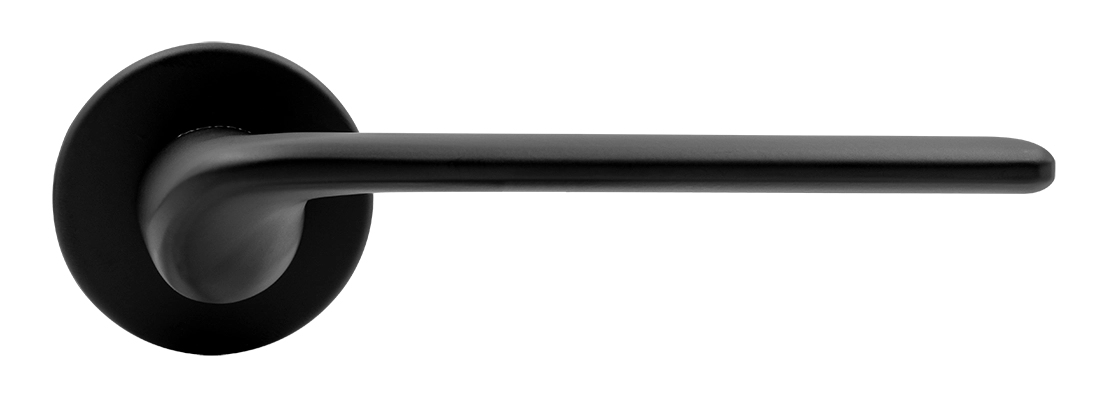 Ручка дверная TOMORROW R5 NERO-ST на круглой розетке, цвет черный soft-touch, ЦАМ фото купить в Астрахани