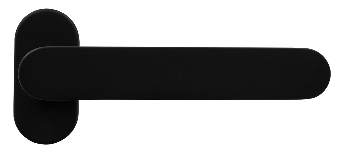 Ручка оконная LE BOAT W1 NERO-ST на прямоугольной розетке, цвет черный soft-touch, латунь фото купить Астрахань