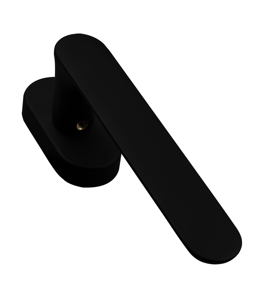 Ручка оконная LE BOAT W1 NERO-ST на прямоугольной розетке, цвет черный soft-touch, латунь фото фурнитура Астрахань