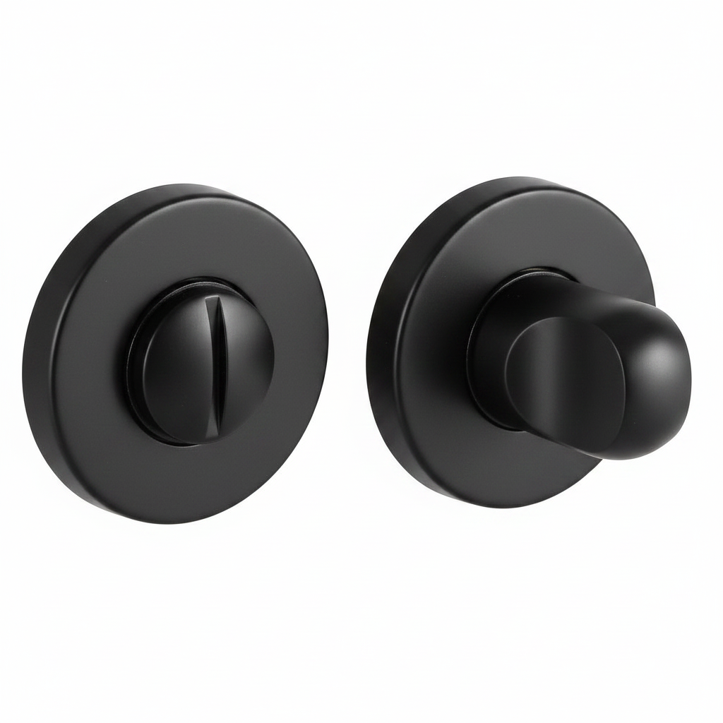 Завертка сантехническая LUX-WC-R3-E NERO-ST на круглой розетке цвет черный soft-touch, ЦАМ фото купить Астрахань