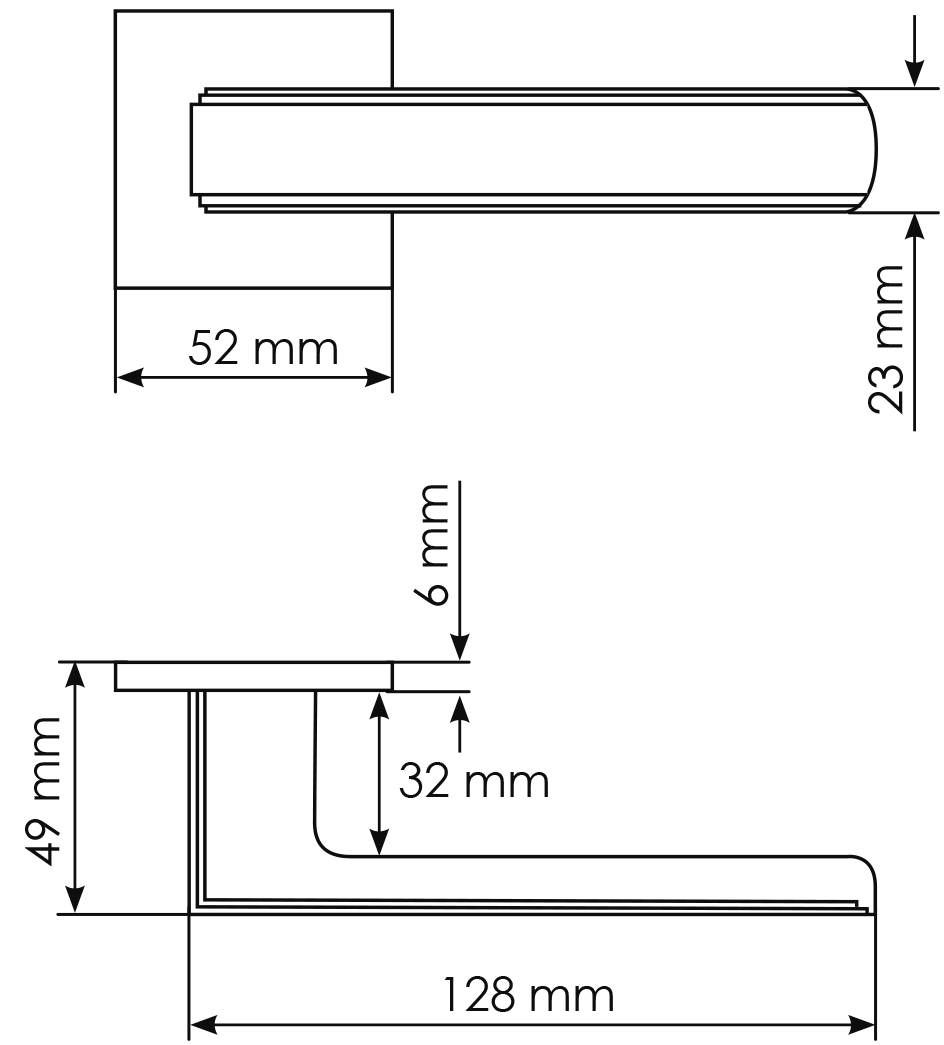 Ручка дверная MH-64-S6 MSG STEPS на квадратной розетке 6 мм, цвет матовое сатинированное золото фото фурнитура Астрахань