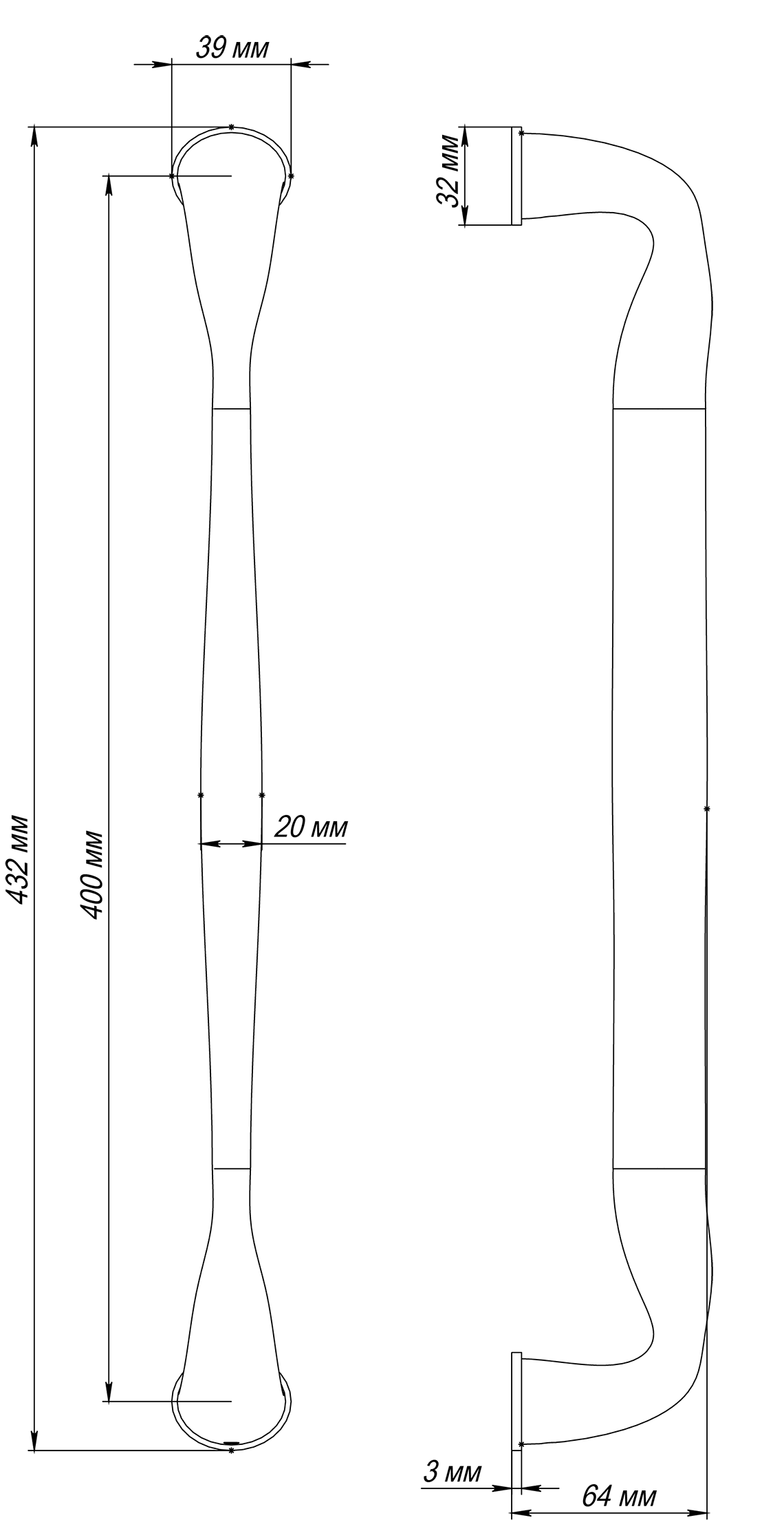 Ручка-скоба LVB PH SSW, цвет Стокгольмский снегопад/Stockholm Snowfall фото купить в Астрахани