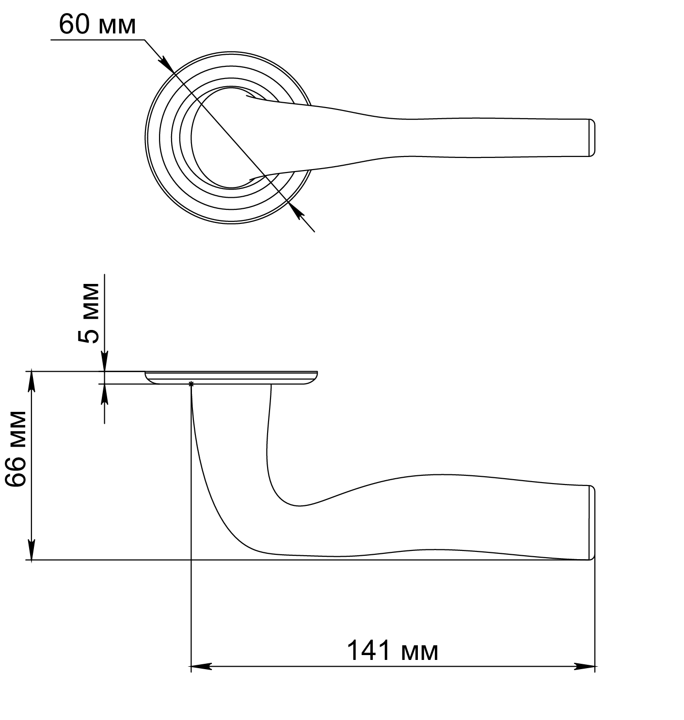 Ручка дверная LVB R7 SSW на круглой розетке, цвет Стокгольмский снегопад/Stockholm Snowfall фото фурнитура Астрахань