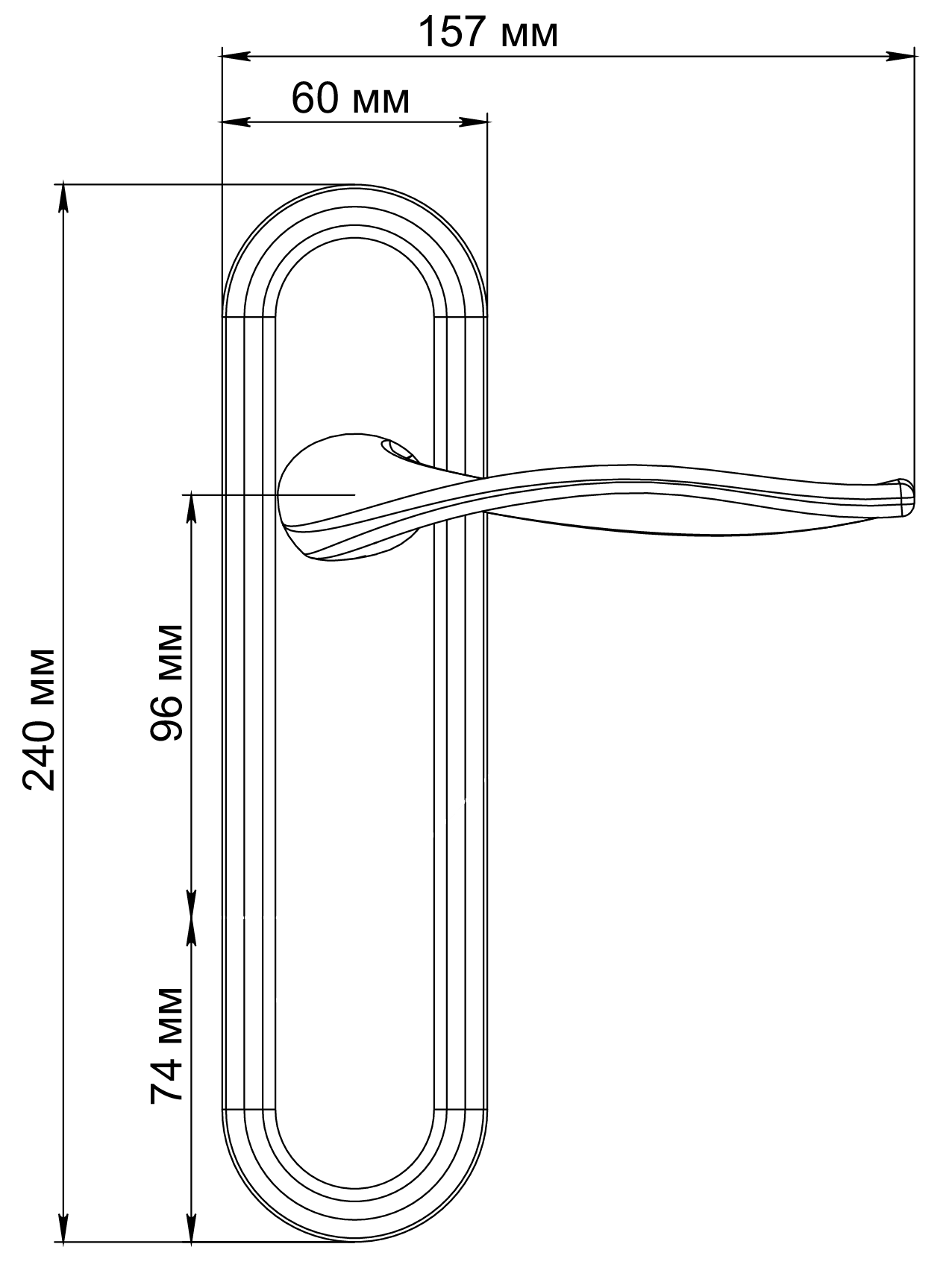 Ручка дверная SKYSCRAPER PLR SMI на планке, цвет Весенняя дымка/Spring Mist фото фурнитура Астрахань