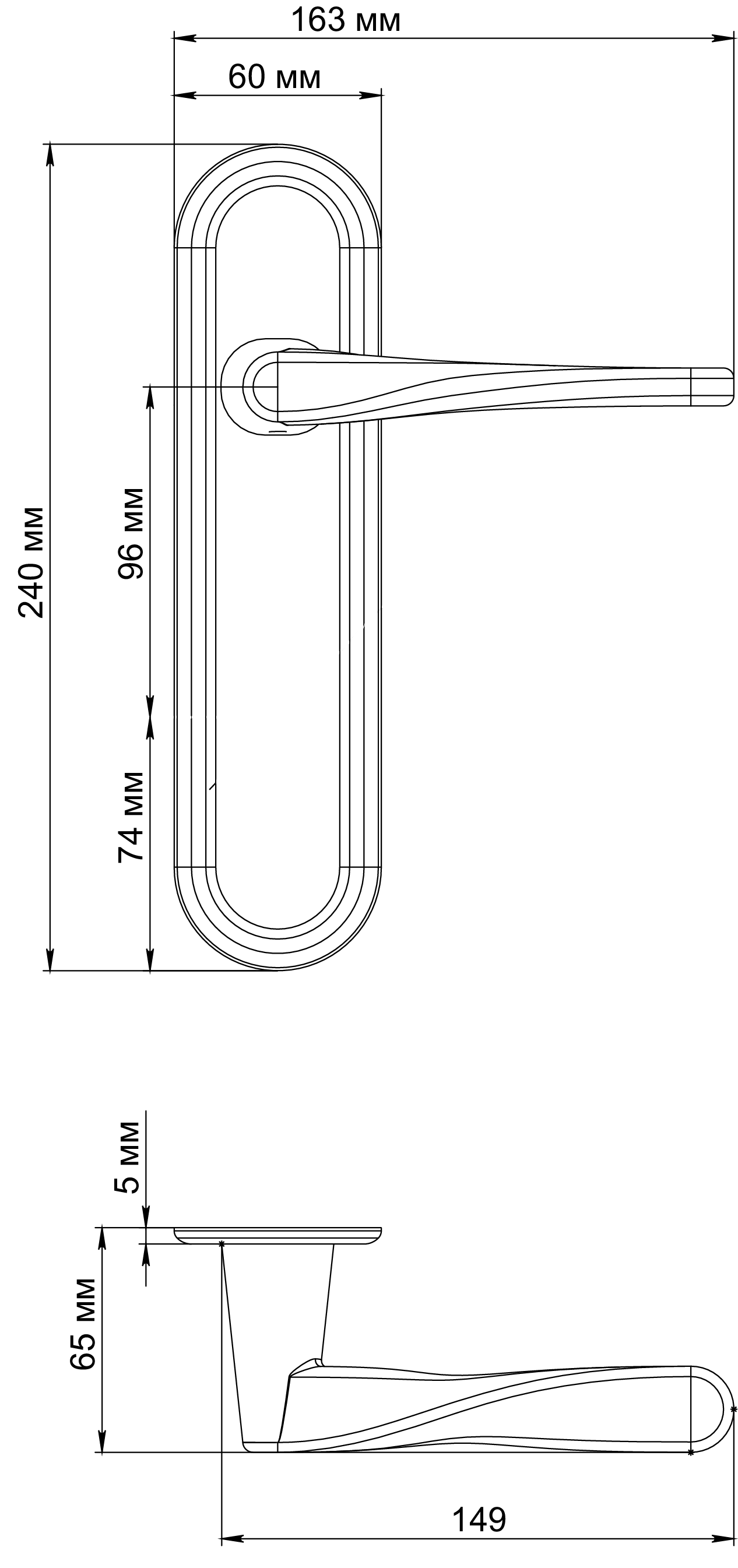 Ручка дверная THE OLYMPICS PLR SMI на планке, цвет Весенняя дымка/Spring Mist фото фурнитура Астрахань