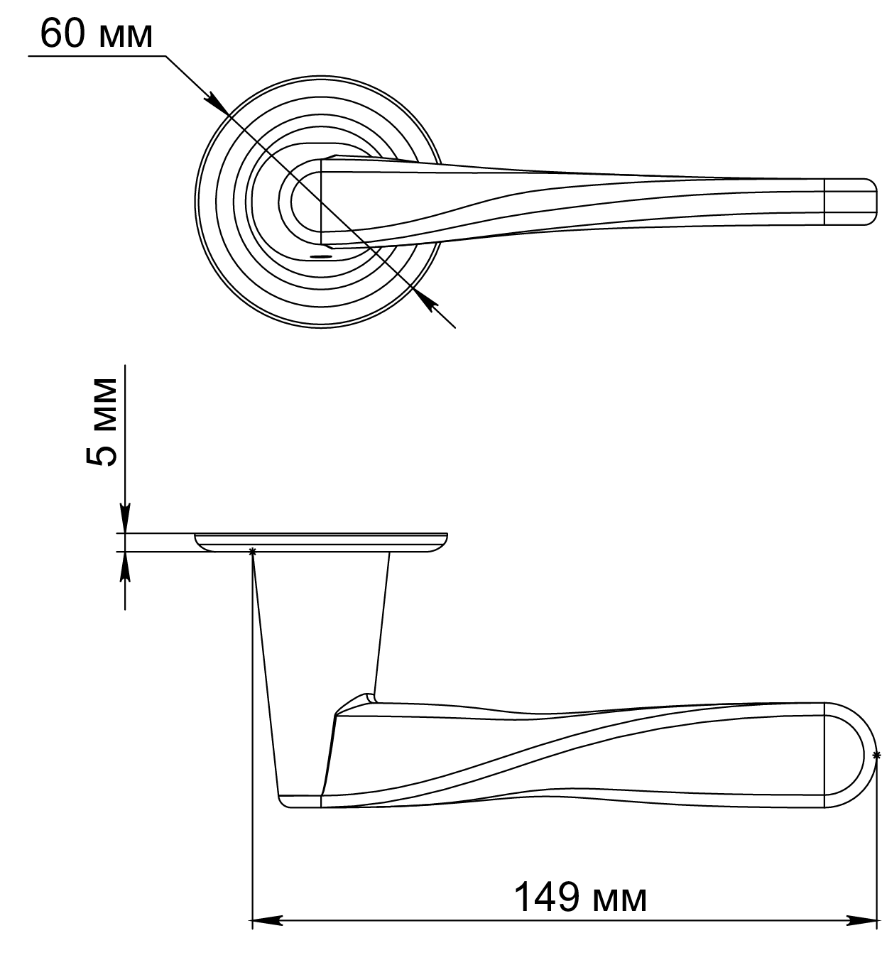 Ручка дверная THE OLYMPICS R7 SMI на круглой розетке, цвет Весенняя дымка/Spring Mist фото фурнитура Владивосток