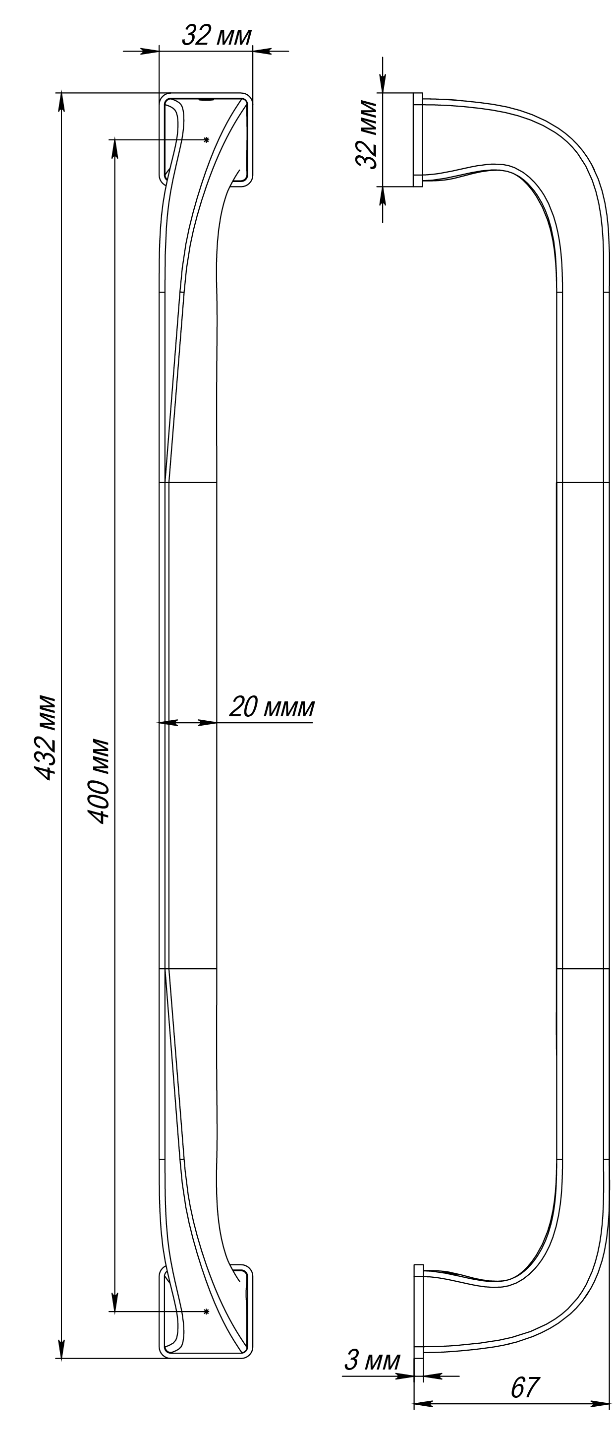 Ручка-скоба WD CONCERT HALL PH SSW, цвет Стокгольмский снегопад/Stockholm Snowfall фото купить в Астрахани