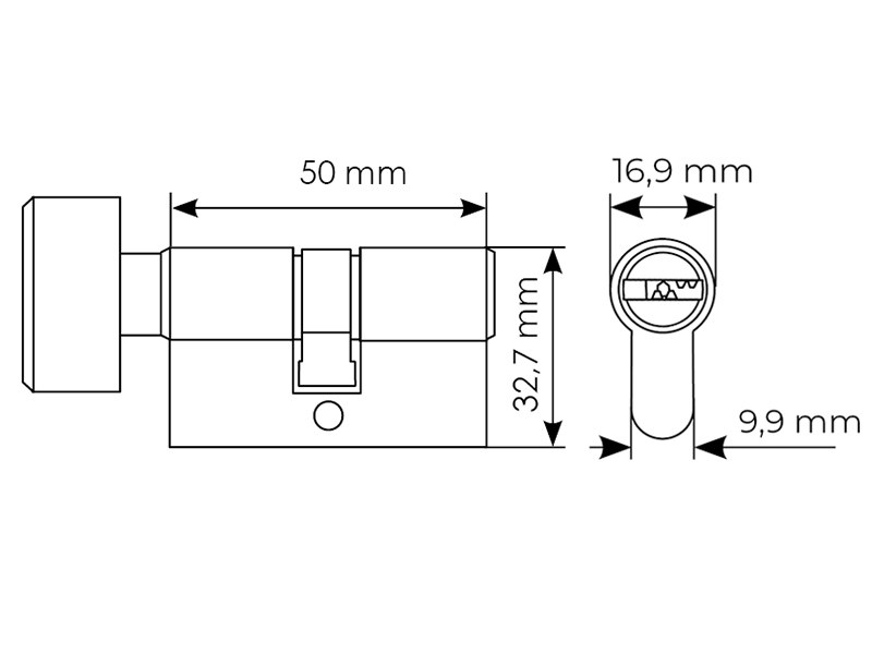 Ключевой цилиндр высокой секретности HS 50CK AB с заверткой (50мм), цвет античная бронза фото купить в Астрахани