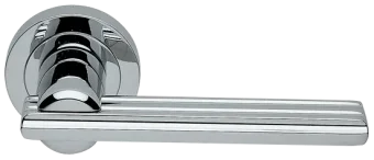 Ручка дверная ORCHIDEA R2 CRO раздельная на круглой накладке, цвет хром, латунь