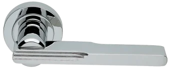 Ручка дверная VERONICA R2 CRO раздельная на на круглой розетке, цвет хром, латунь