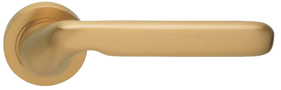 Ручка дверная NIRVANA R2 OSA раздельная на круглой розетке, цвет матовое золото, латунь фото купить Астрахань