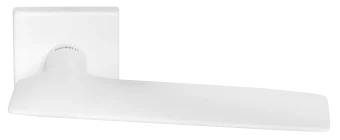 Ручка дверная GALACTIC S5 BIA раздельная на квадратной розетке, цвет белый, ЦАМ