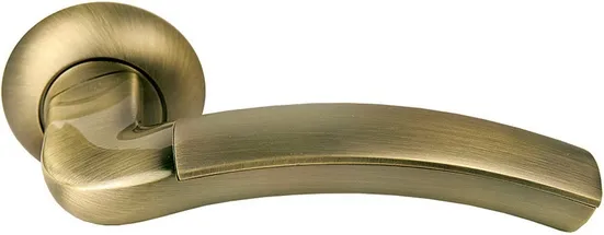 Ручка дверная ПАЛАЦЦО MH-02 MAB/AB раздельная на круглой розетке, цвет бронза/ант.бронза, ЦАМ фото купить Астрахань